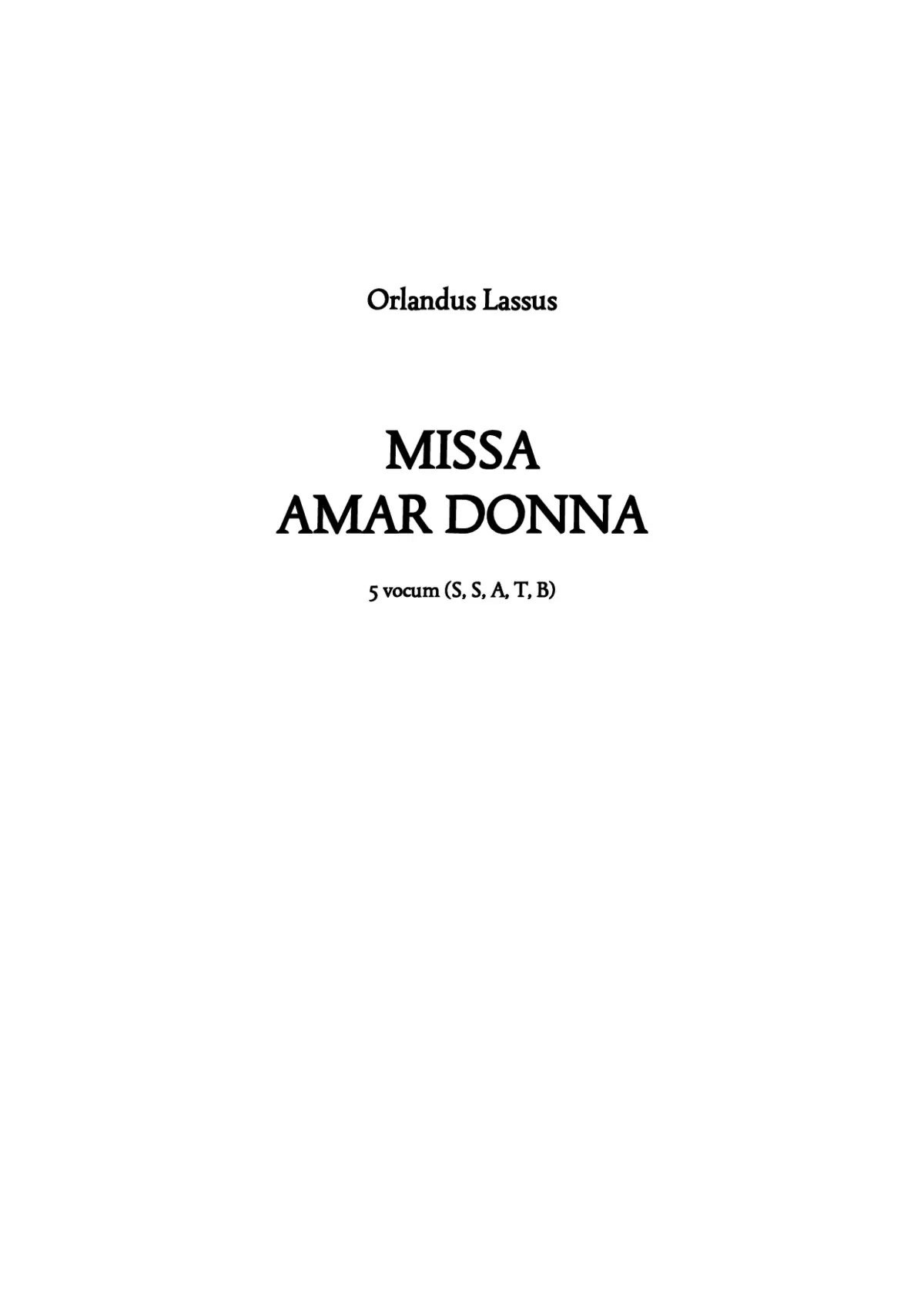 Missa Amar donna - Page 1