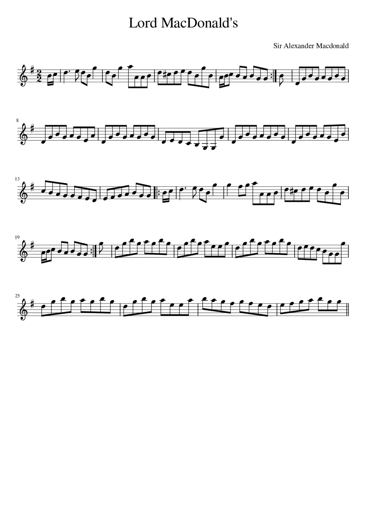 Lord MacDonald's - Page 1