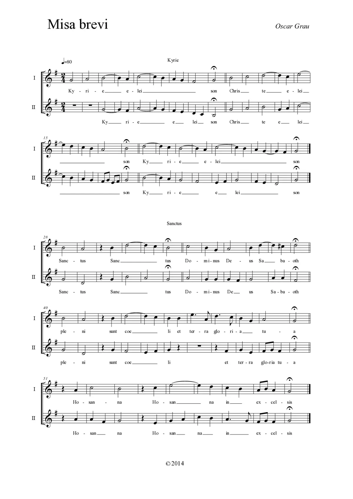 Missa brevis a 2 - Page 1