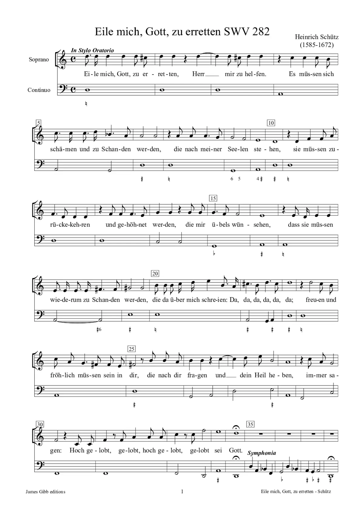Eile mich, Gott, zu erretten, SWV 282 - Page 1