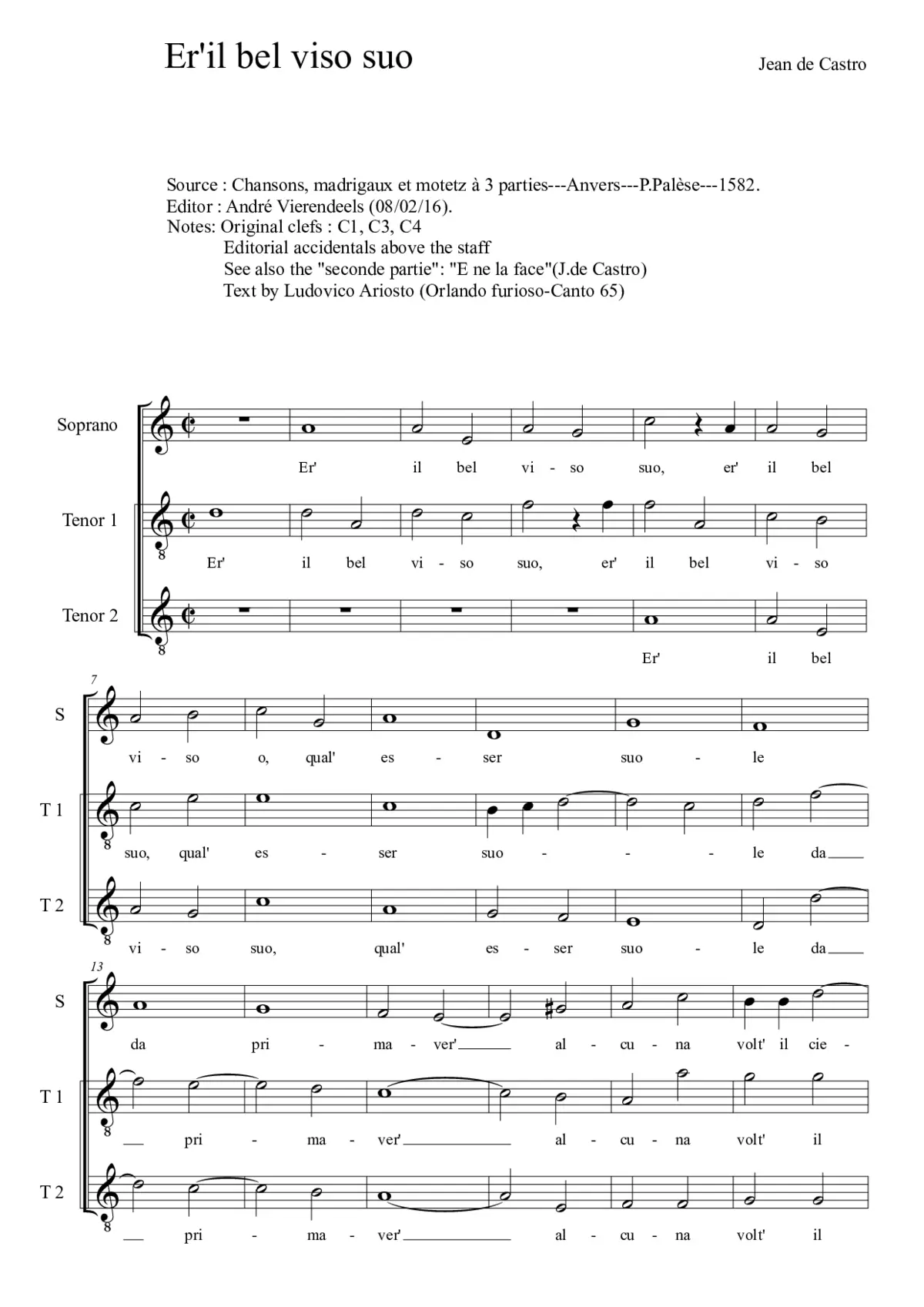 Er'il bel viso suo - Page 1