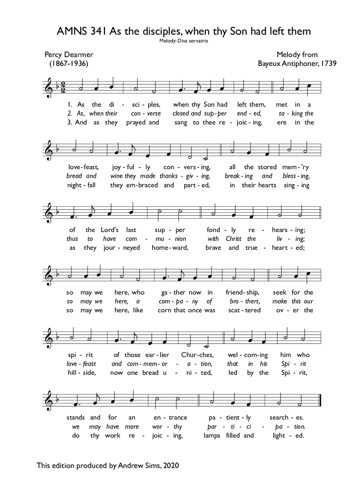 As the disciples, when thy Son had left them - Page 1