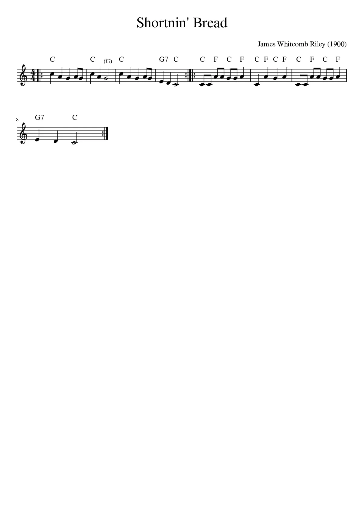 Shortnin' Bread - Page 1