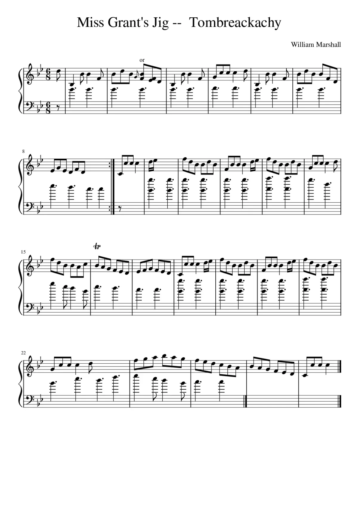 Miss Grant's Jig -- Tombreackachy - Page 1