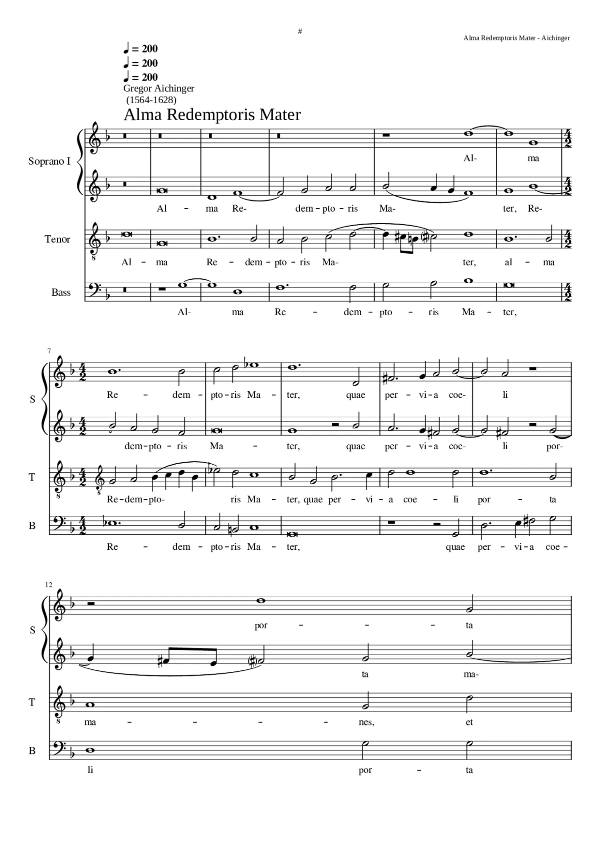 Alma Redemptoris Mater II a 4 - Page 1