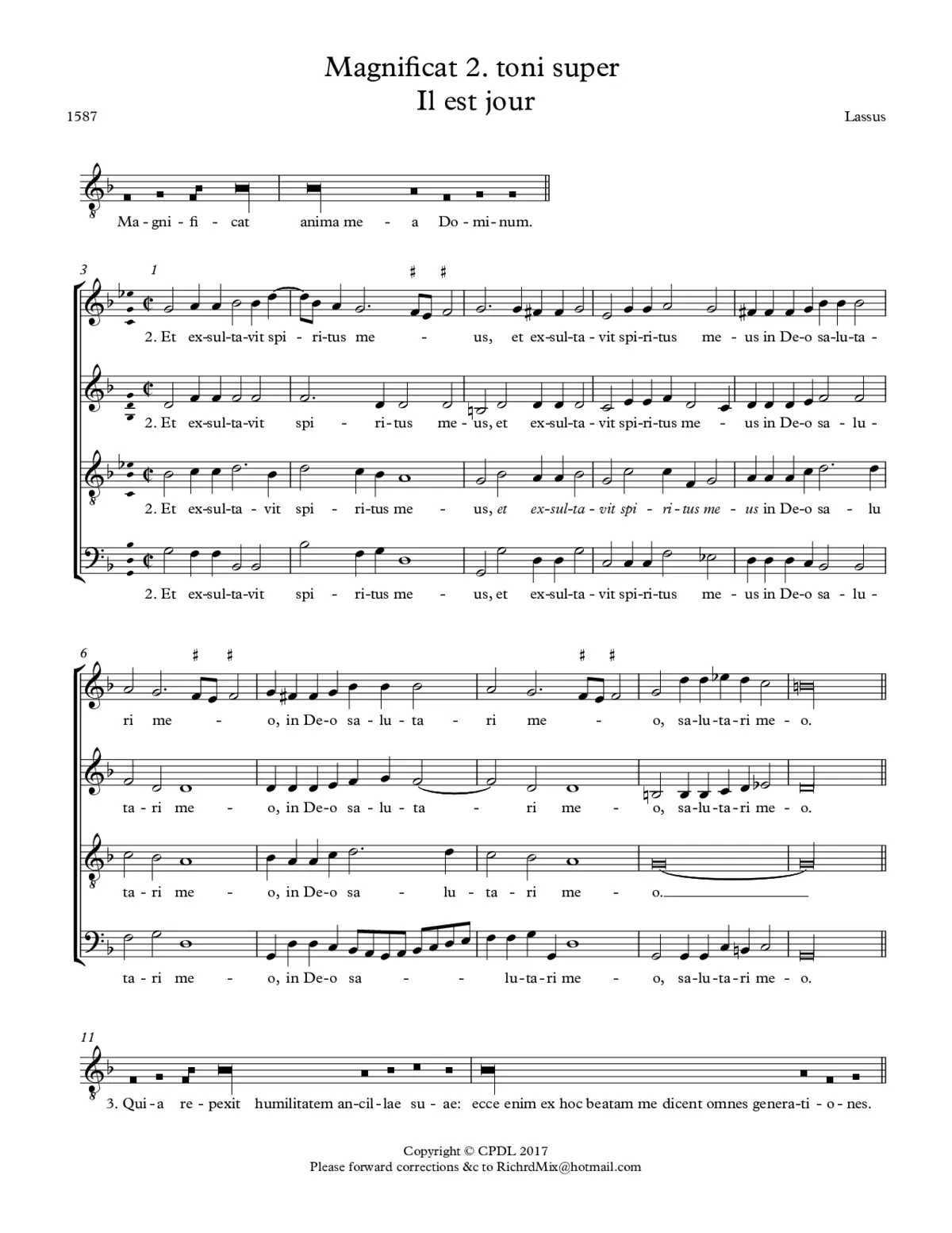 Magnificat Il est jour - Page 1