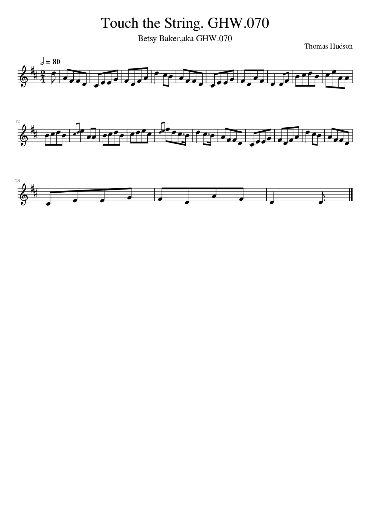 Touch the String. GHW.070 - Page 1