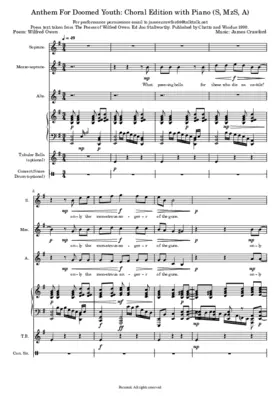 Anthem For Doomed Youth. Choral Edition