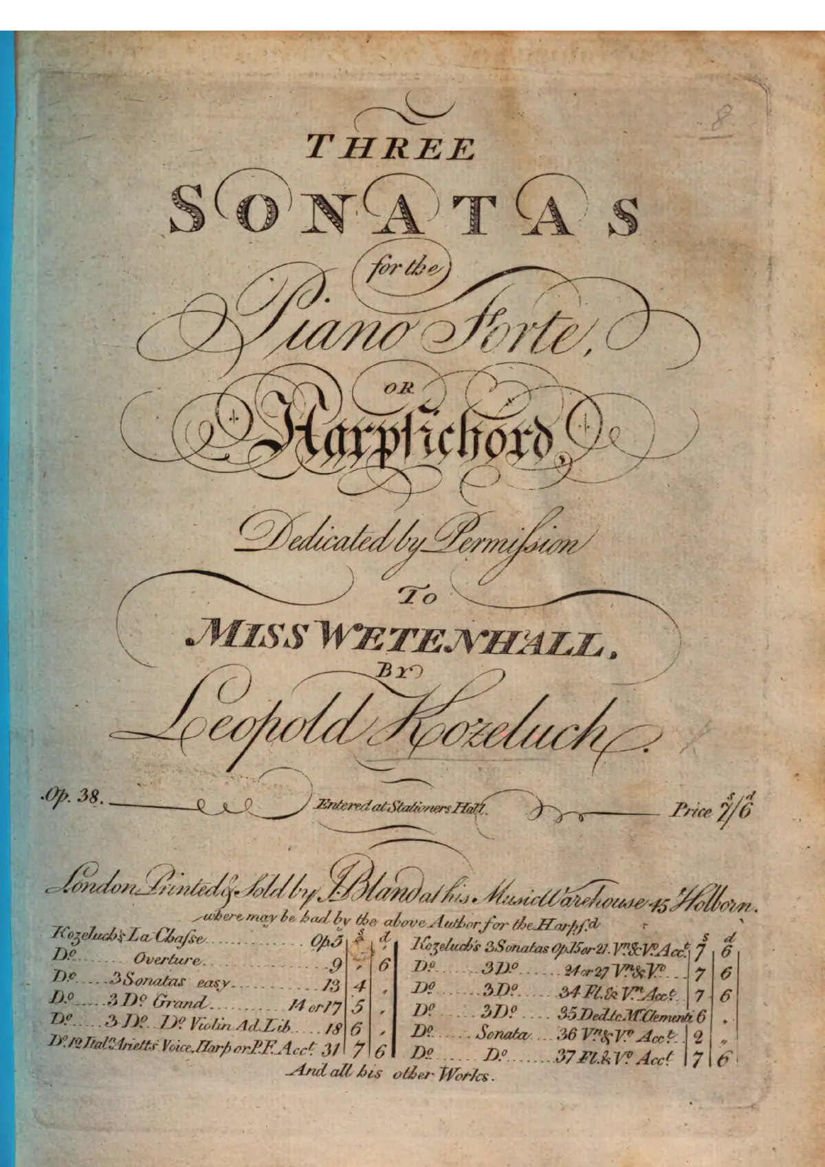 3 Keyboard Sonatas, P.XII:35-37 - Page 1