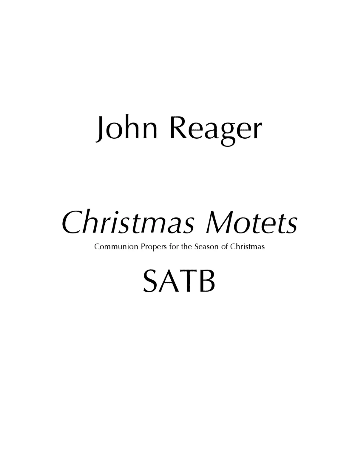Christmas Motets - Page 1