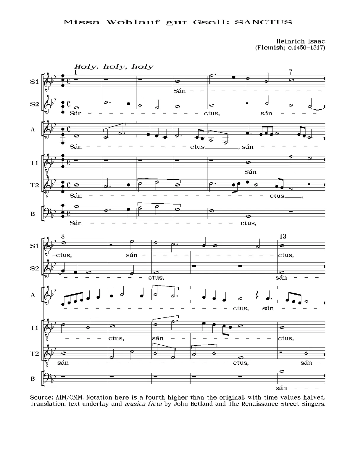 Missa Wolauff Gesell, von hinnen - Page 1