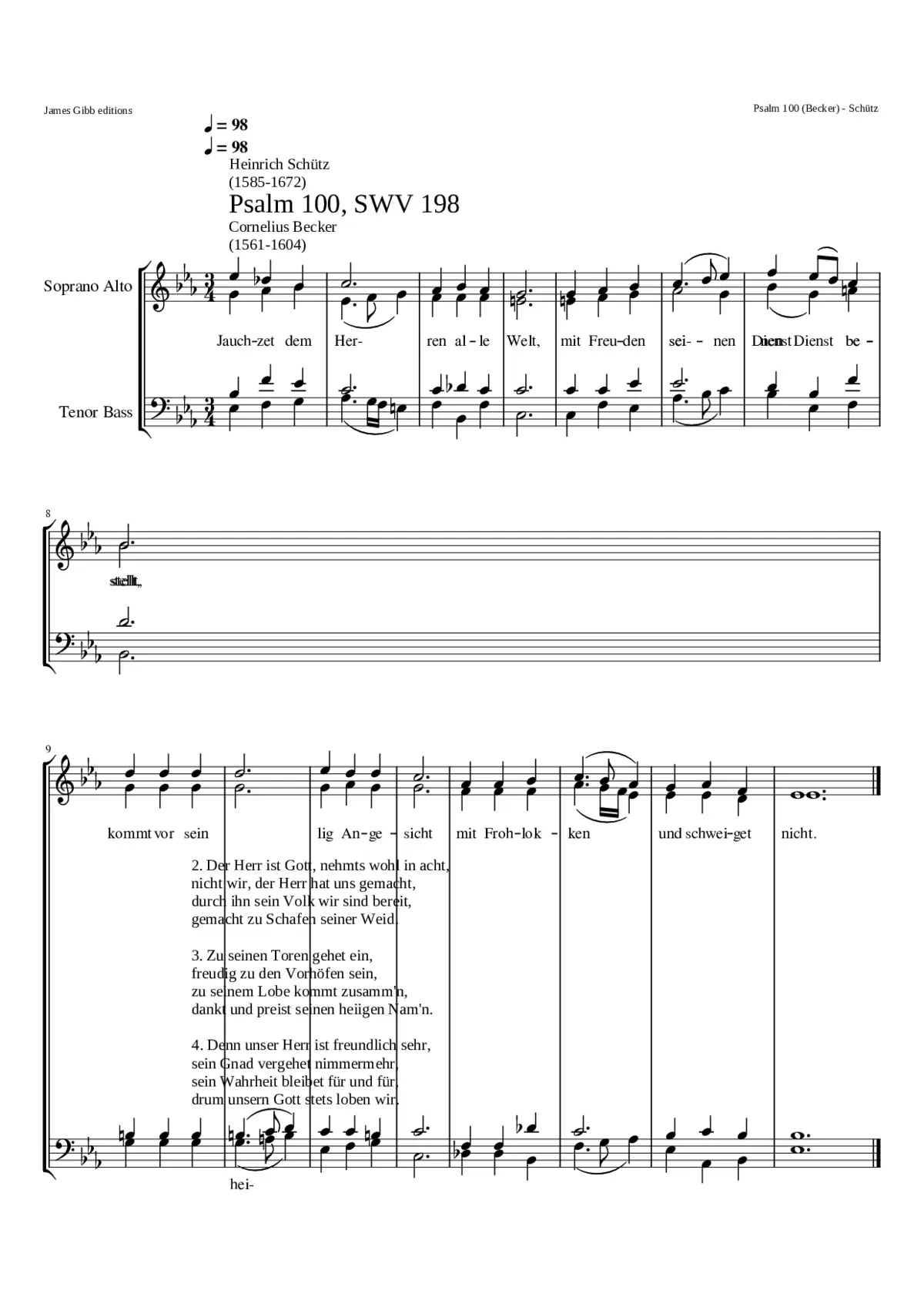 Jauchzet dem Herren all Welt SWV 198 - Page 1