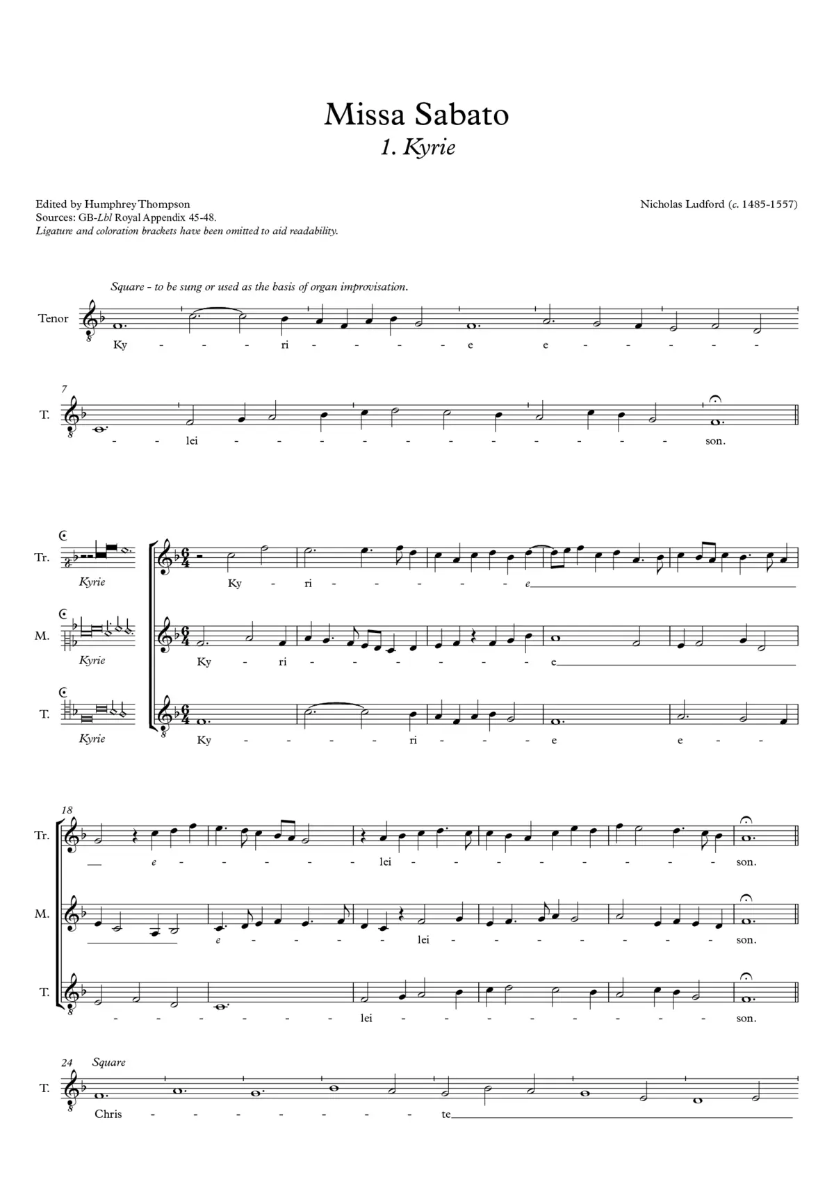 Missa Sabato (Lady Mass for Saturday) - Page 1