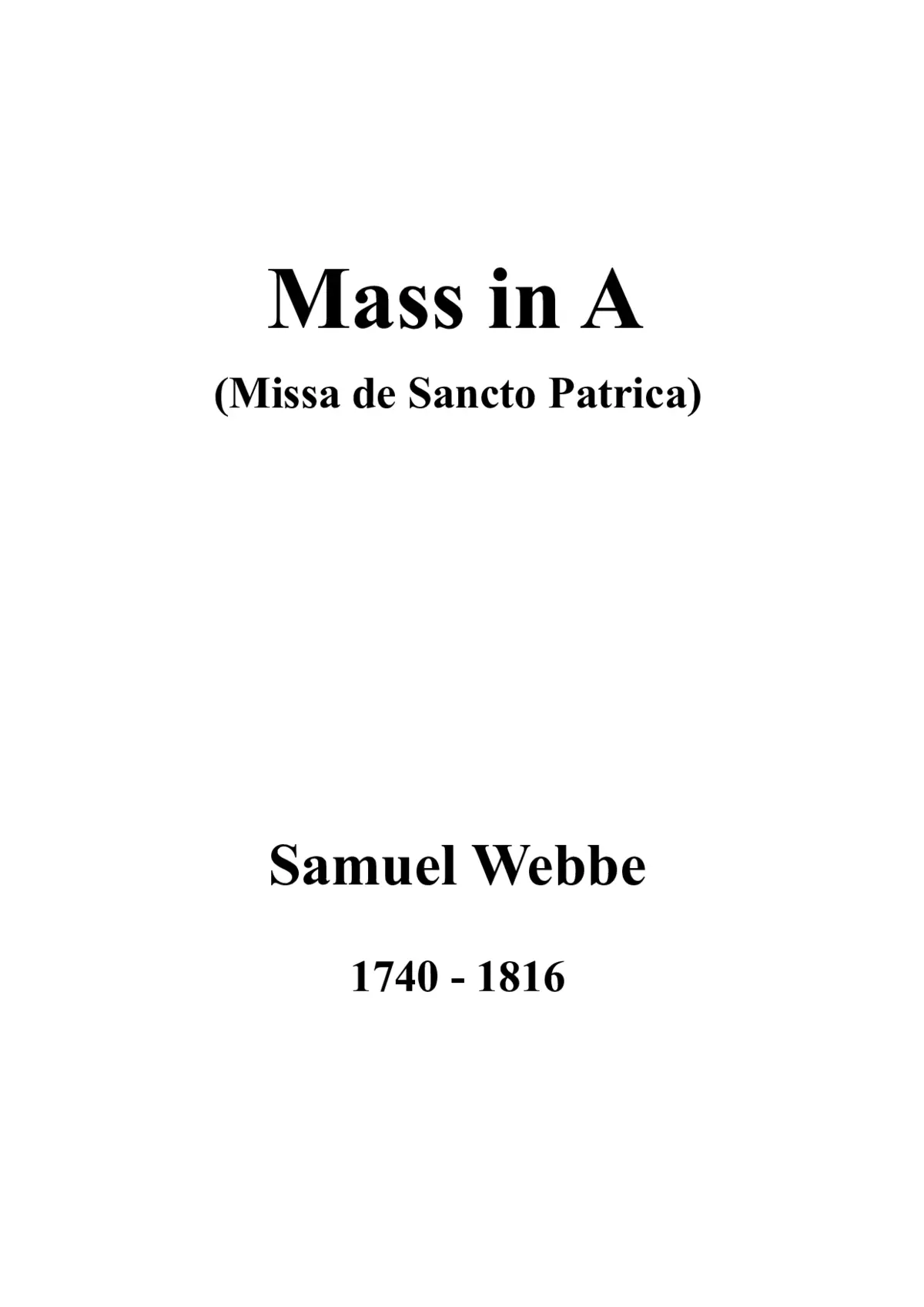 Mass in A - Page 1