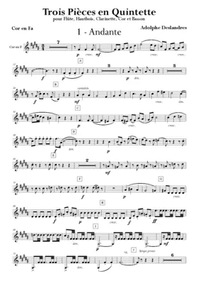 Trois pièces en quintette
