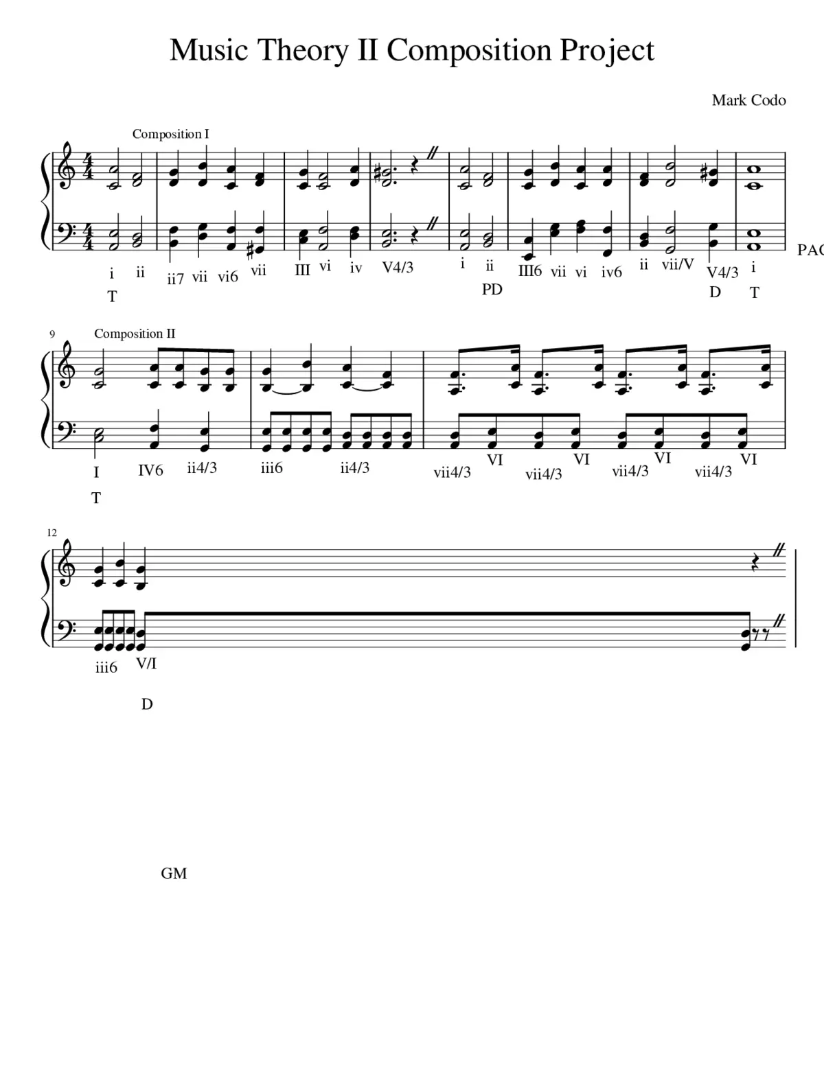 Music Theory II Composition Project - Page 1