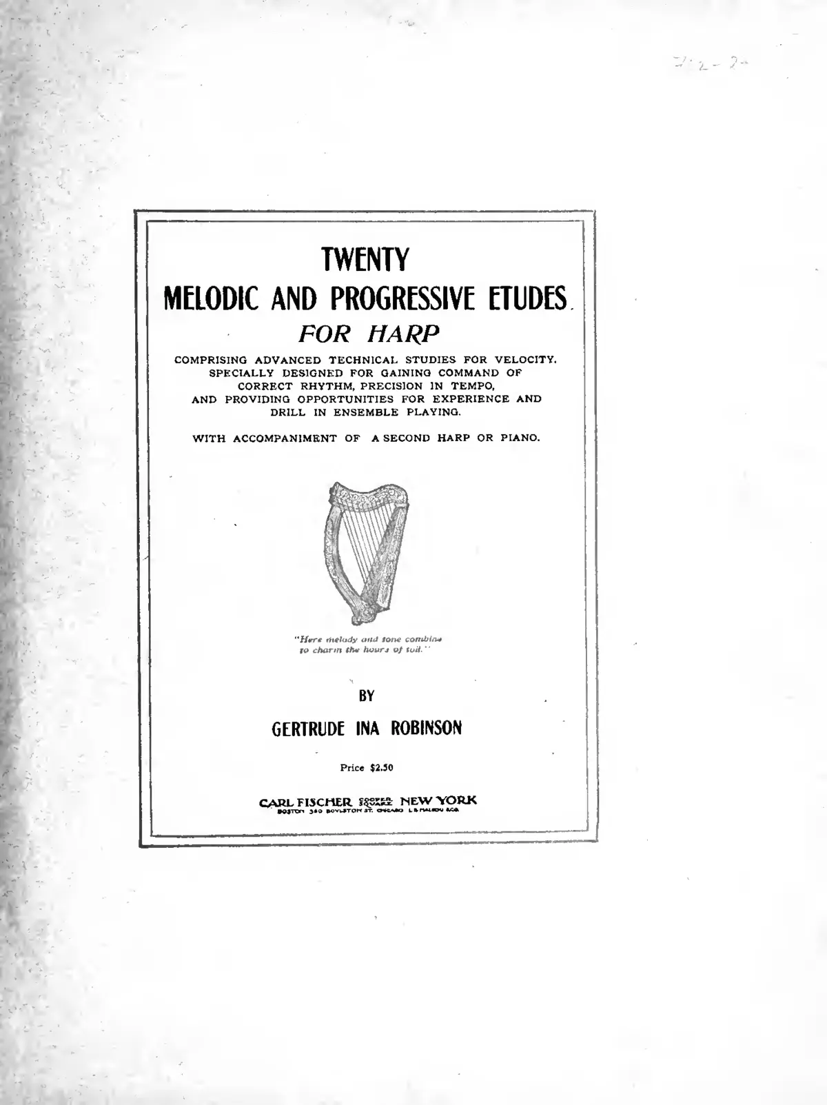20 Melodic &amp; Progressive Etudes for Harp - Page 1
