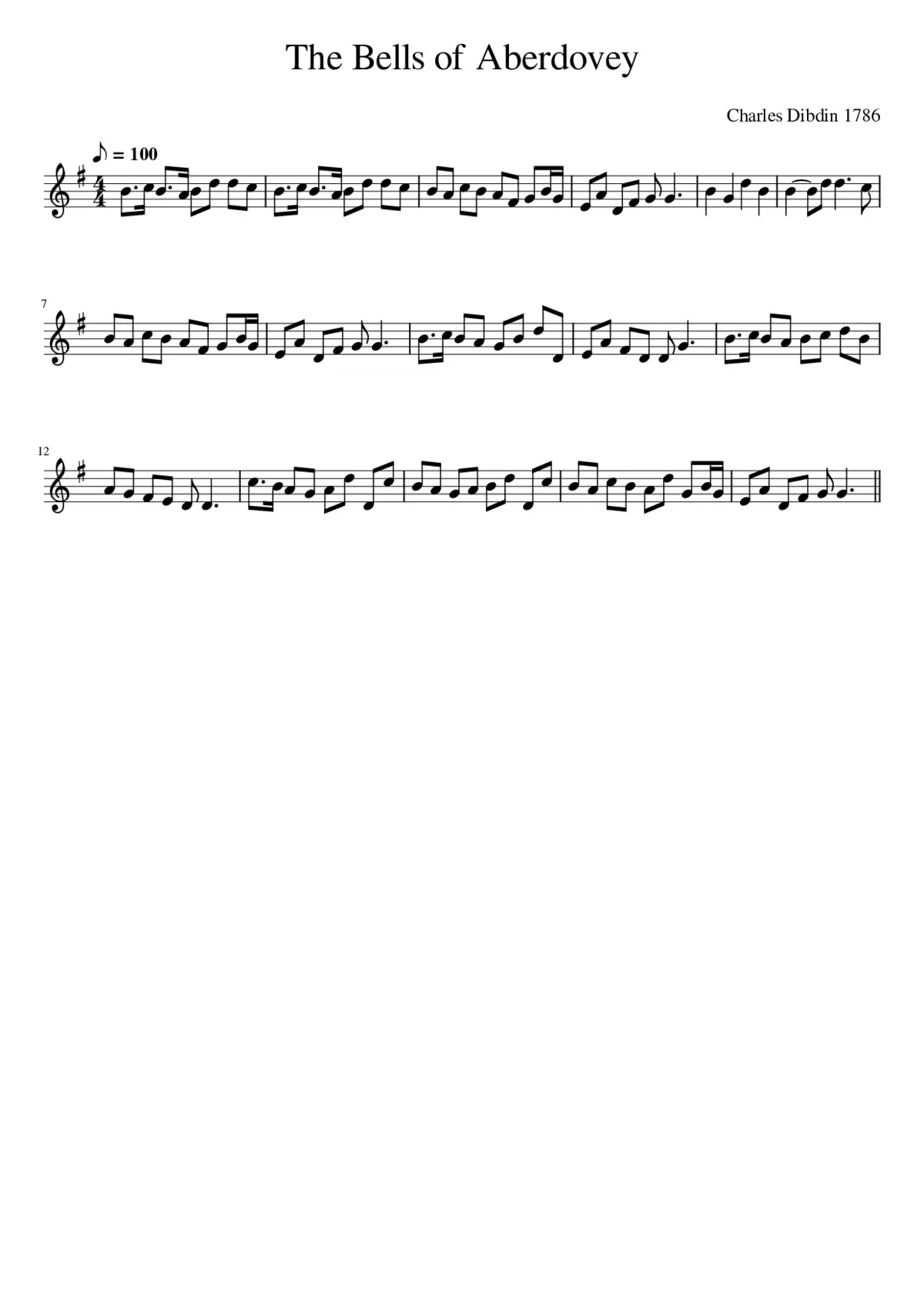 The Bells of Aberdovey - Page 1