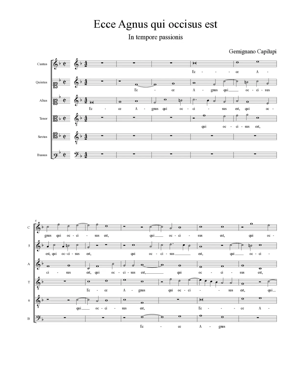Ecce Agnus qui occisus est - Page 1