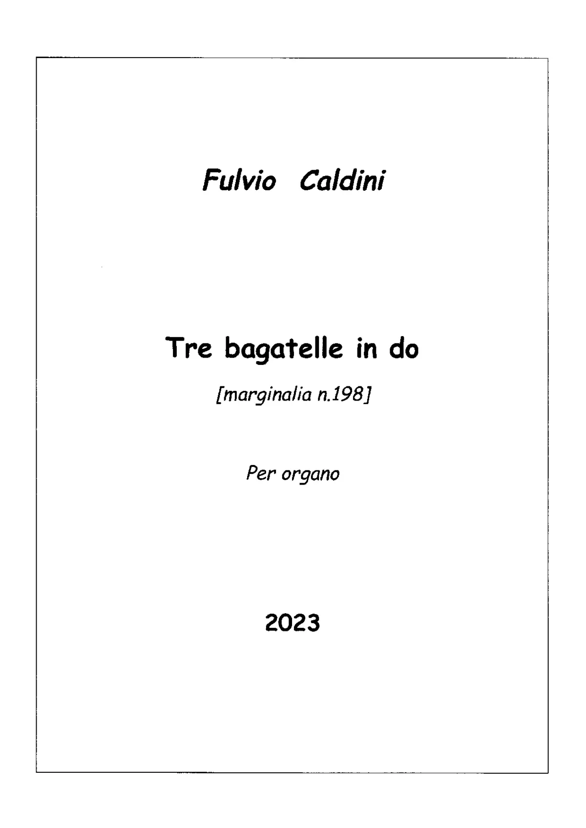 3 Bagatelle in do, Marginalia No.198 - Page 1