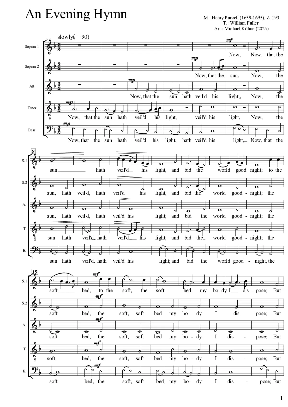 An Evening Hymn - Page 1