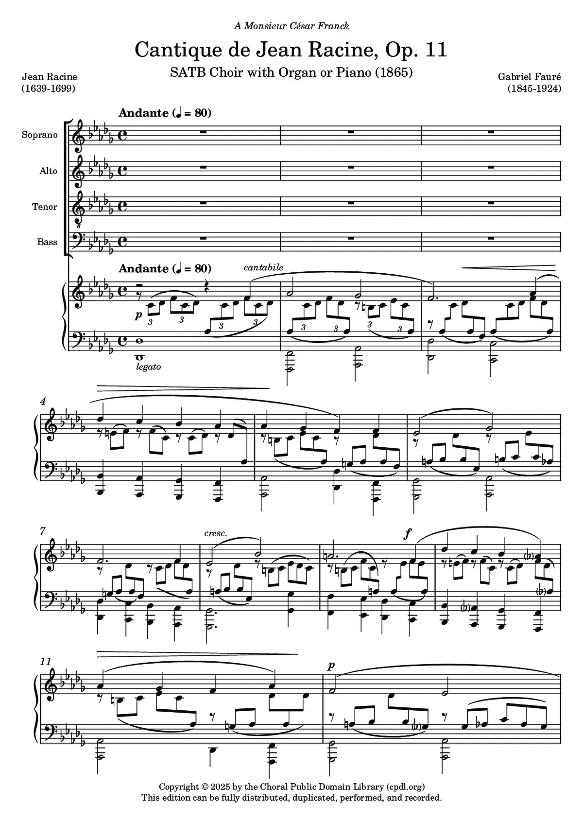 Cantique de Jean Racine, Op. 11 - Page 1