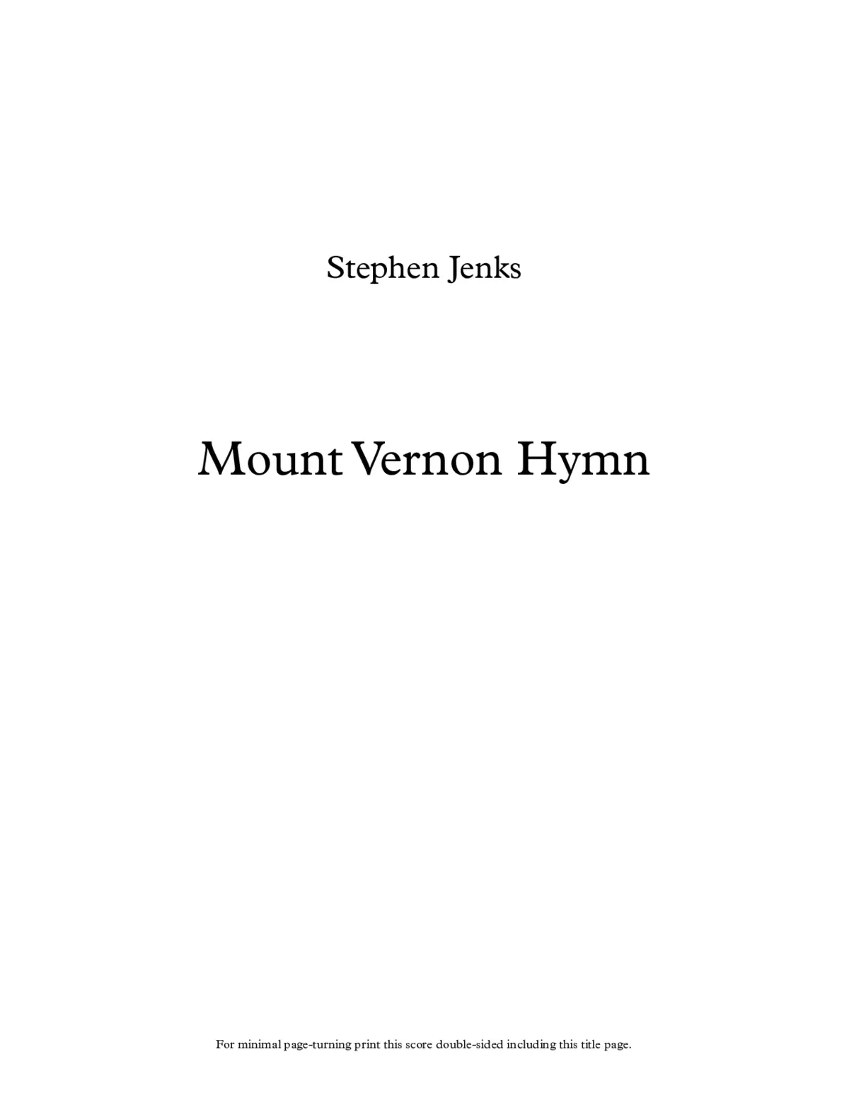 Mount Vernon Hymn - Page 1