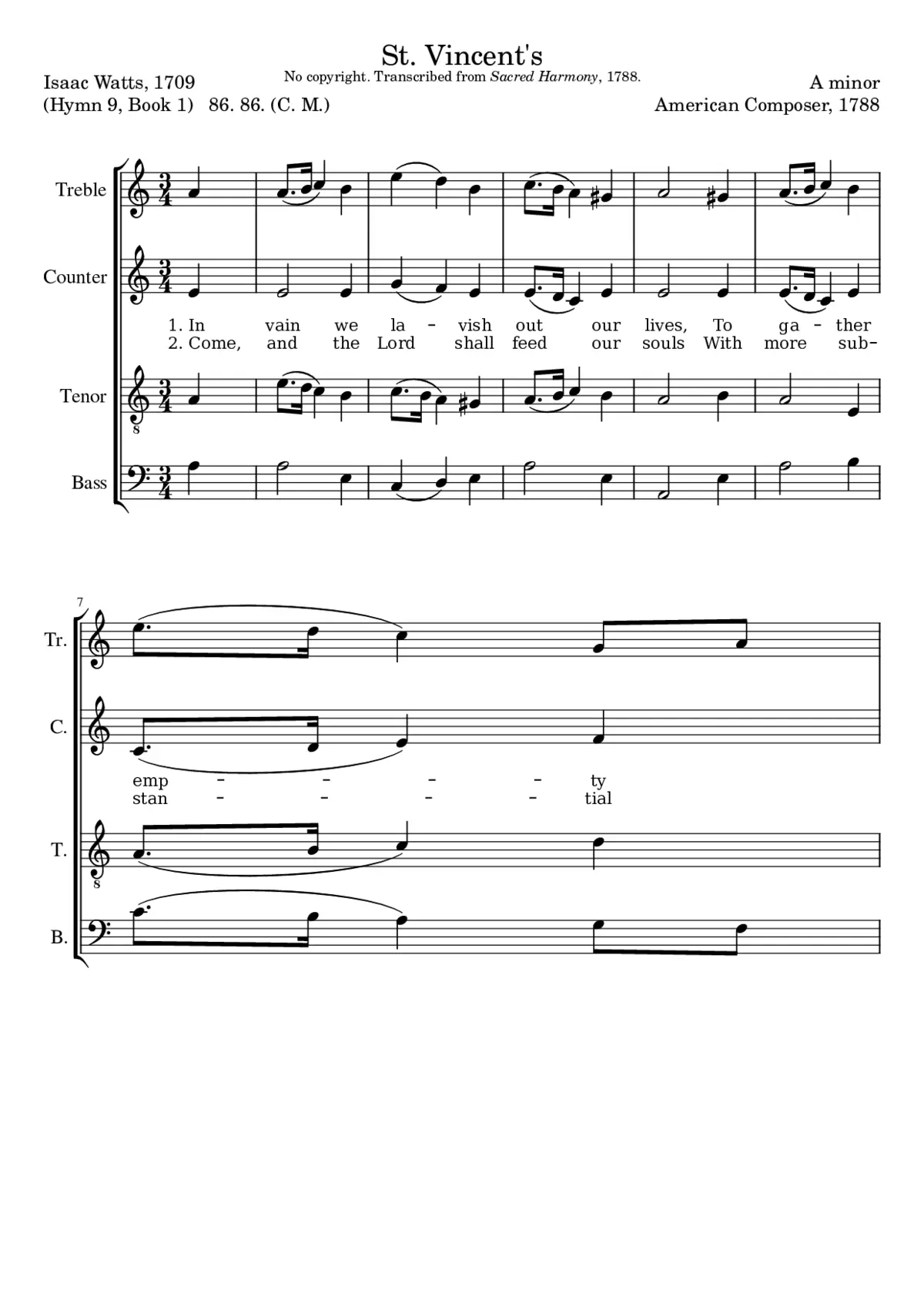 St. Vincent's (In vain we lavish out our lives) - Page 1