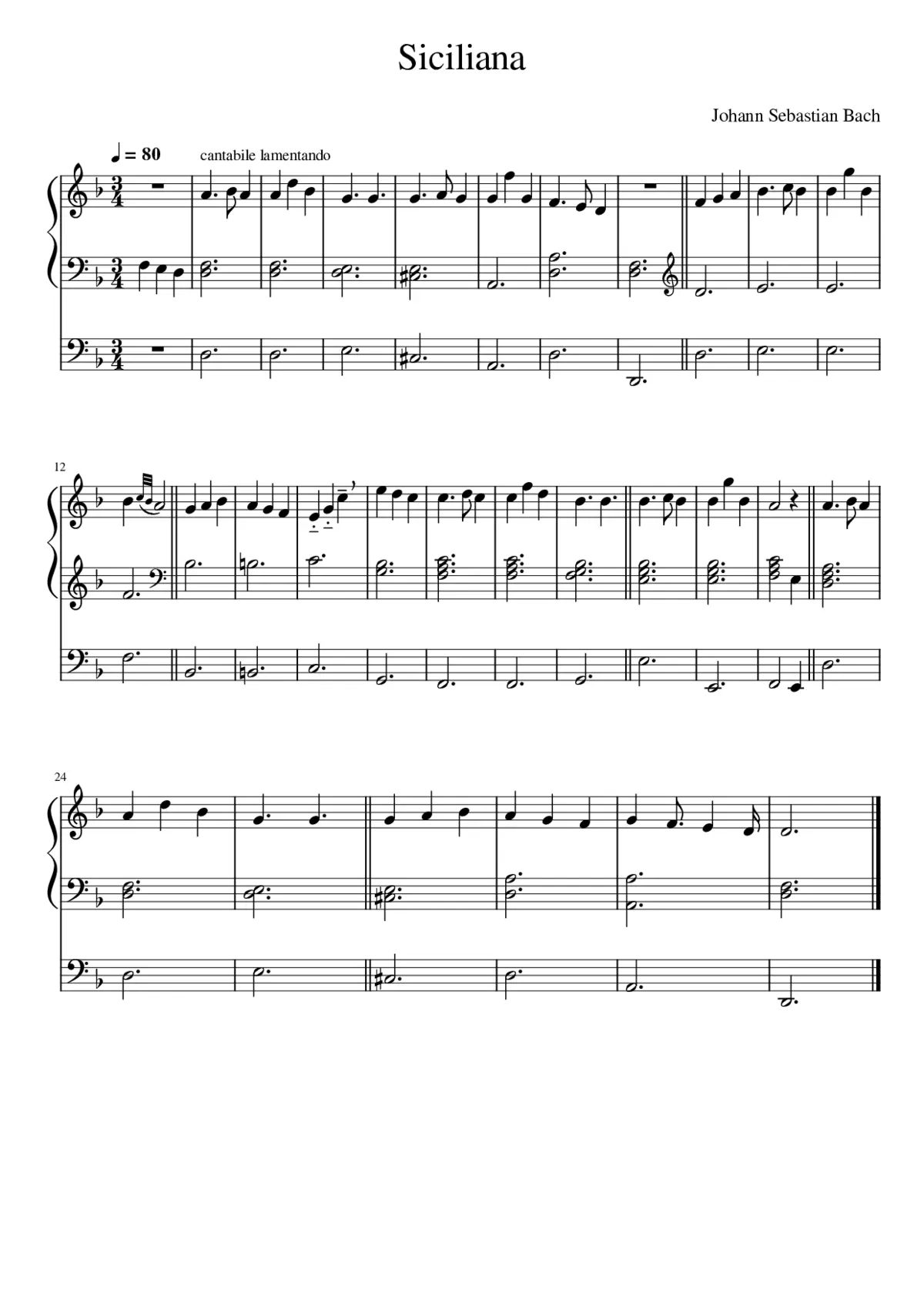 Violin Sonata No.1 in G minor BWV 1001 - Page 1