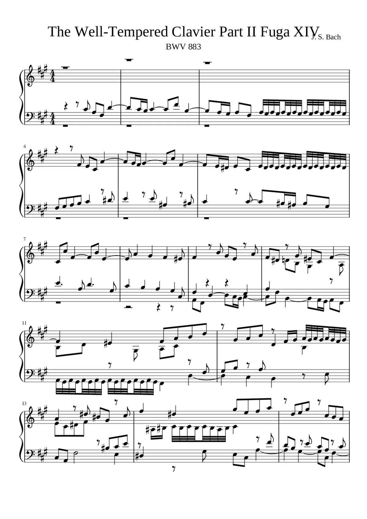 Prelude and Fugue in F-sharp minor BWV 883 - Page 1
