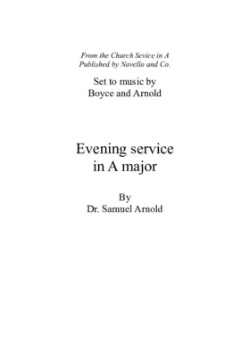 Evening Service in A Major