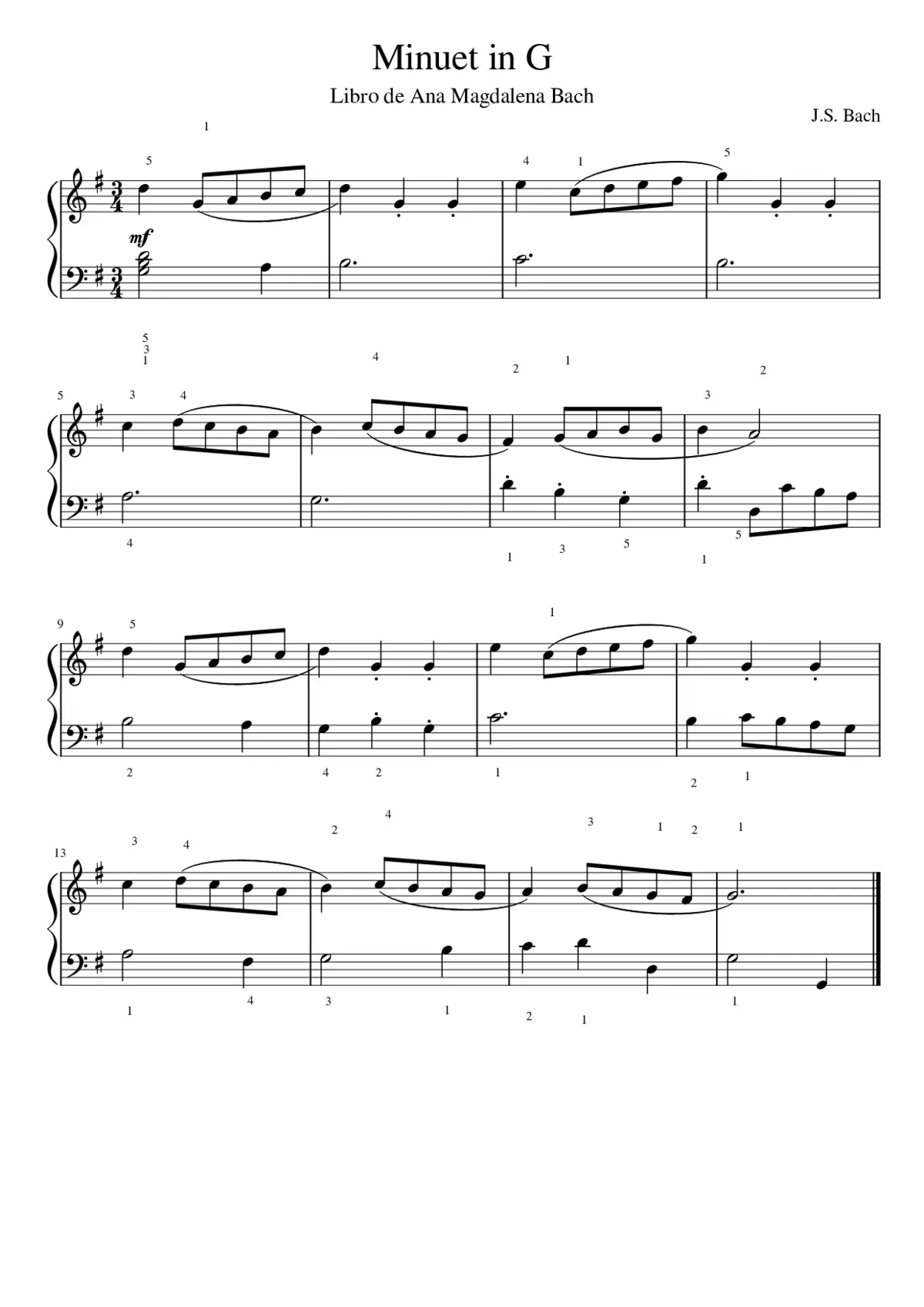 Minuet in G major BWV Anh.114 - Page 1