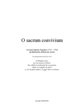 O sacrum convivium