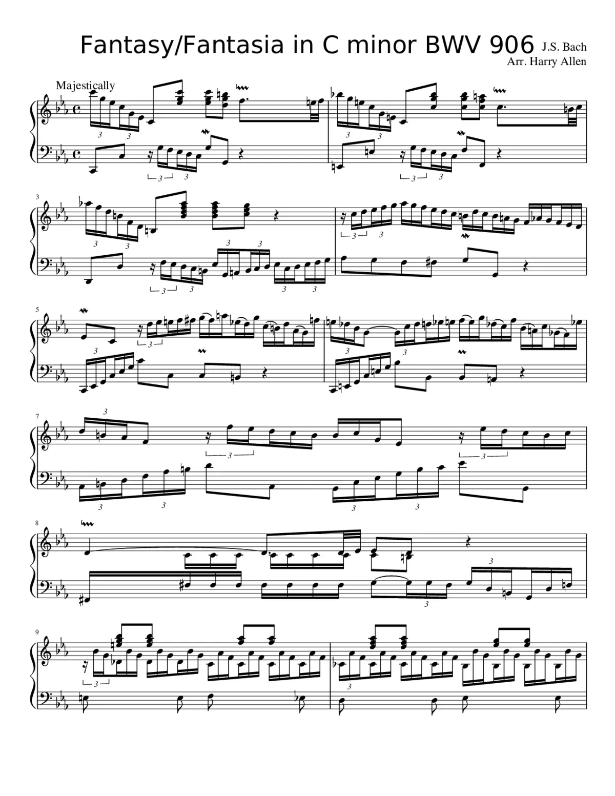 Fantasia and Fugue in C minor BWV 906 - Page 1