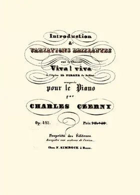 Introduction et Variations brillantes sur le choeur 'Viva! viva' de l'opéra 'Il pirata' de Bellini pour le piano