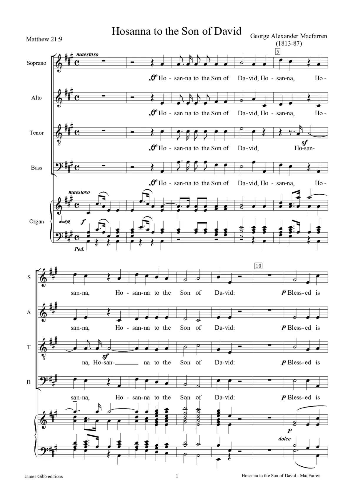 Hosanna to the Son of David - Page 1