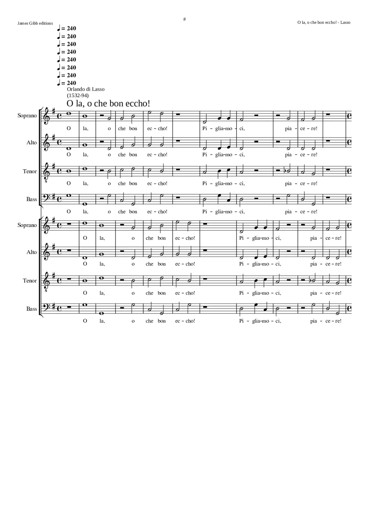 O la o che bon eccho! (The Echo Song) - Page 1