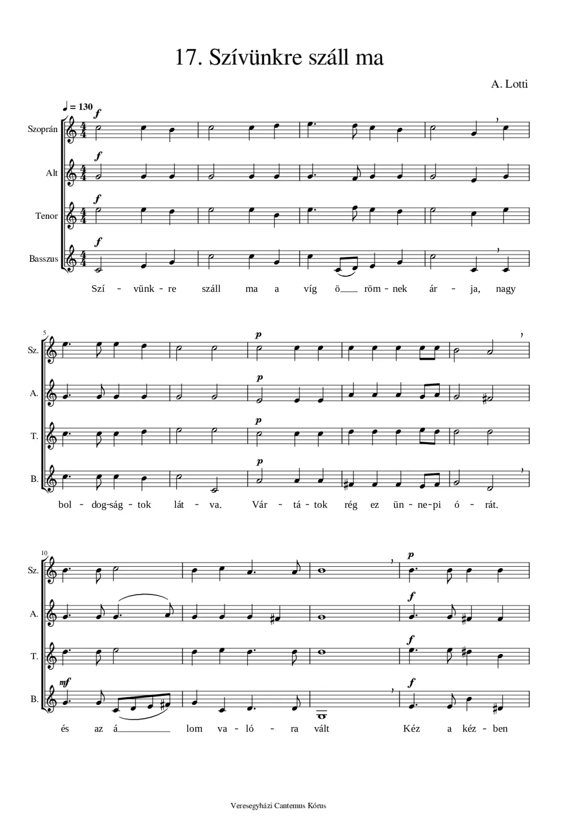 Porti 017. Szívünkre száll ma - Lotti 4 szólam - Page 1