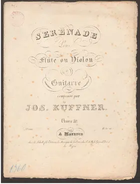 Serenade pour Flûte ou Violon et Guitare