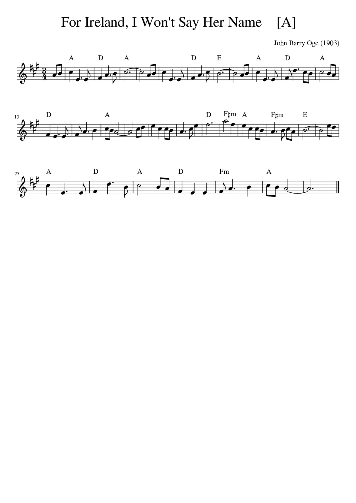 For Ireland I Won't Say Her Name - Page 1