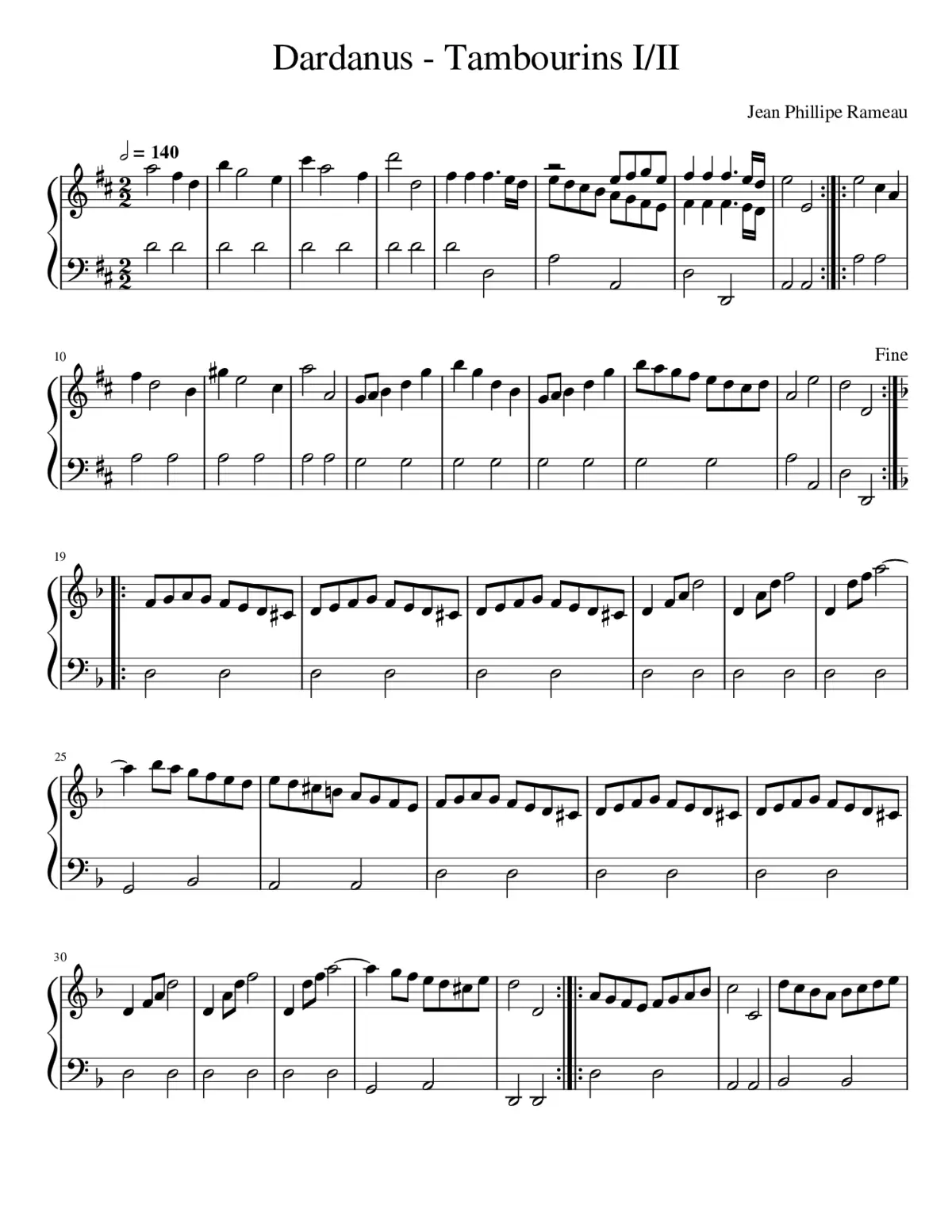 Dardanus - Tambourins I & II - Page 1