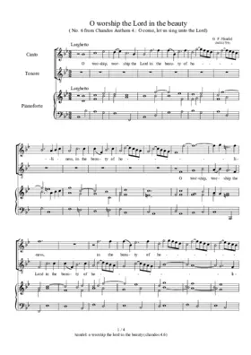 O come, let us sing unto the Lord, HWV 249