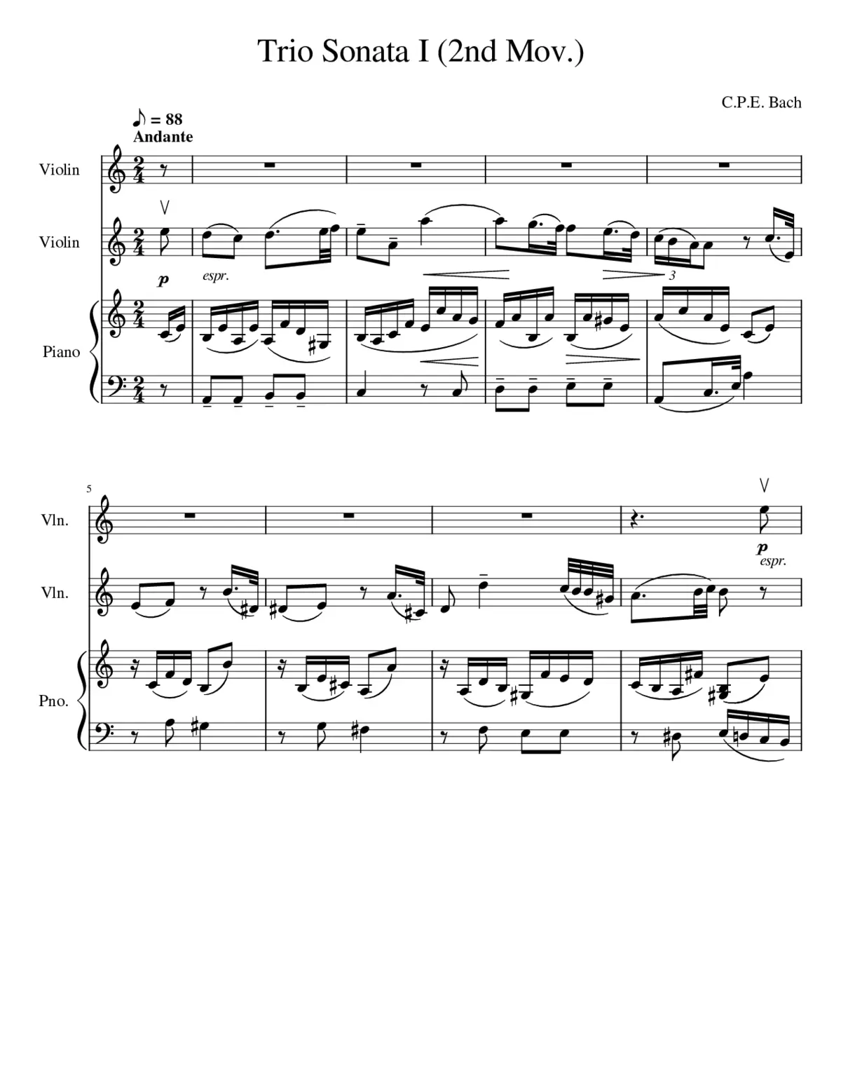 Trio Sonata in F major H.576 - Page 1