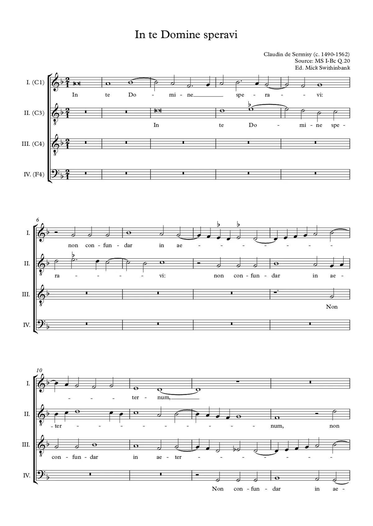 In te Domine speravi - Page 1