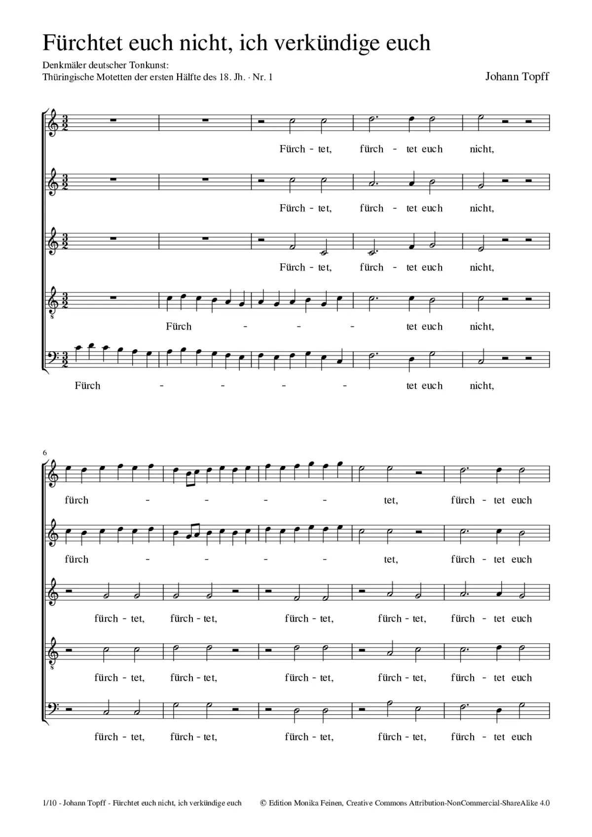 Fürchtet euch nicht, ich verkündige euch - Page 1