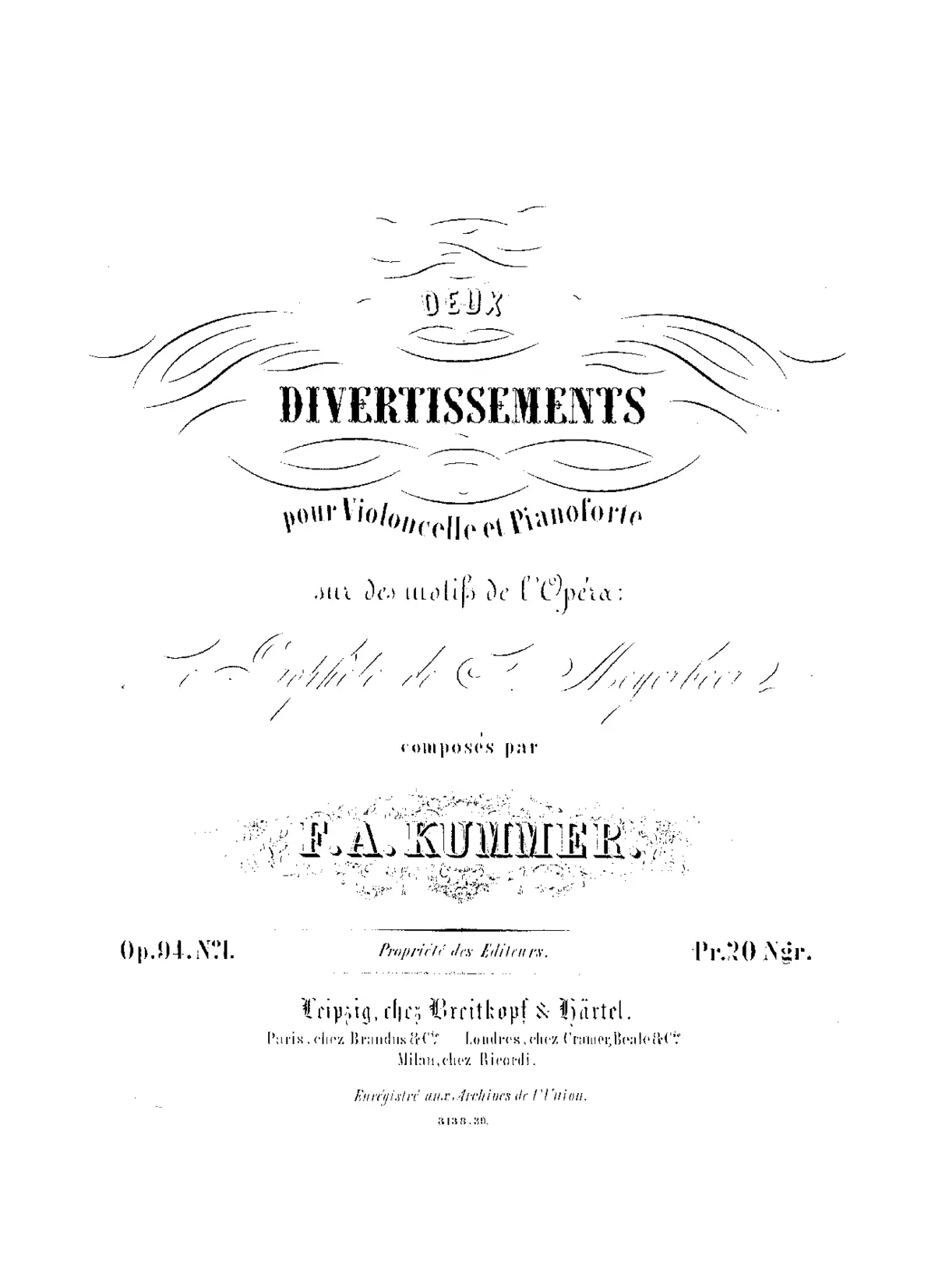 2 Divertissements sur des thêmes de l’opéra 'Le prophete' - Page 1