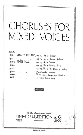 Drei sechsstimmige Chöre