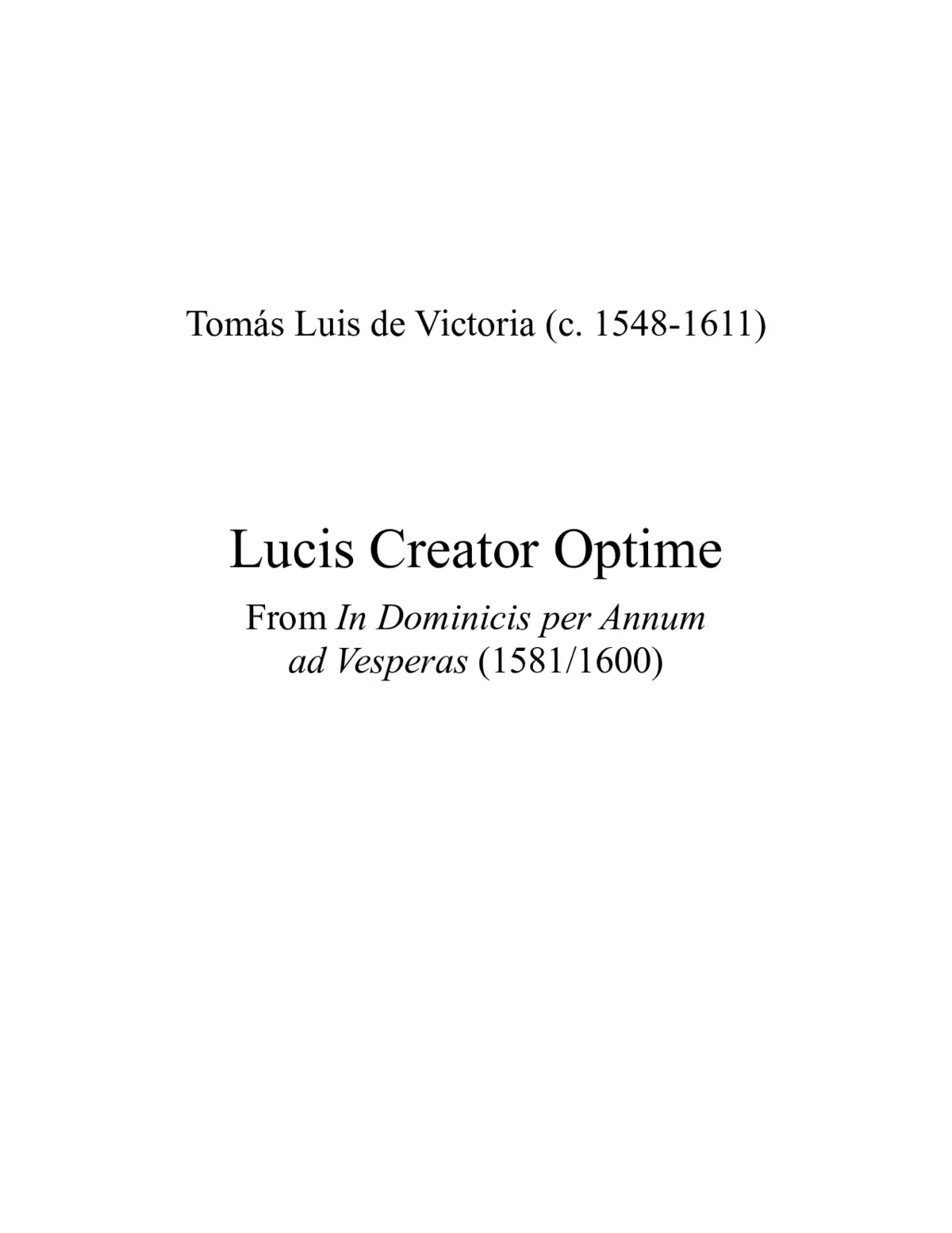 Lucis Creator optime - Page 1
