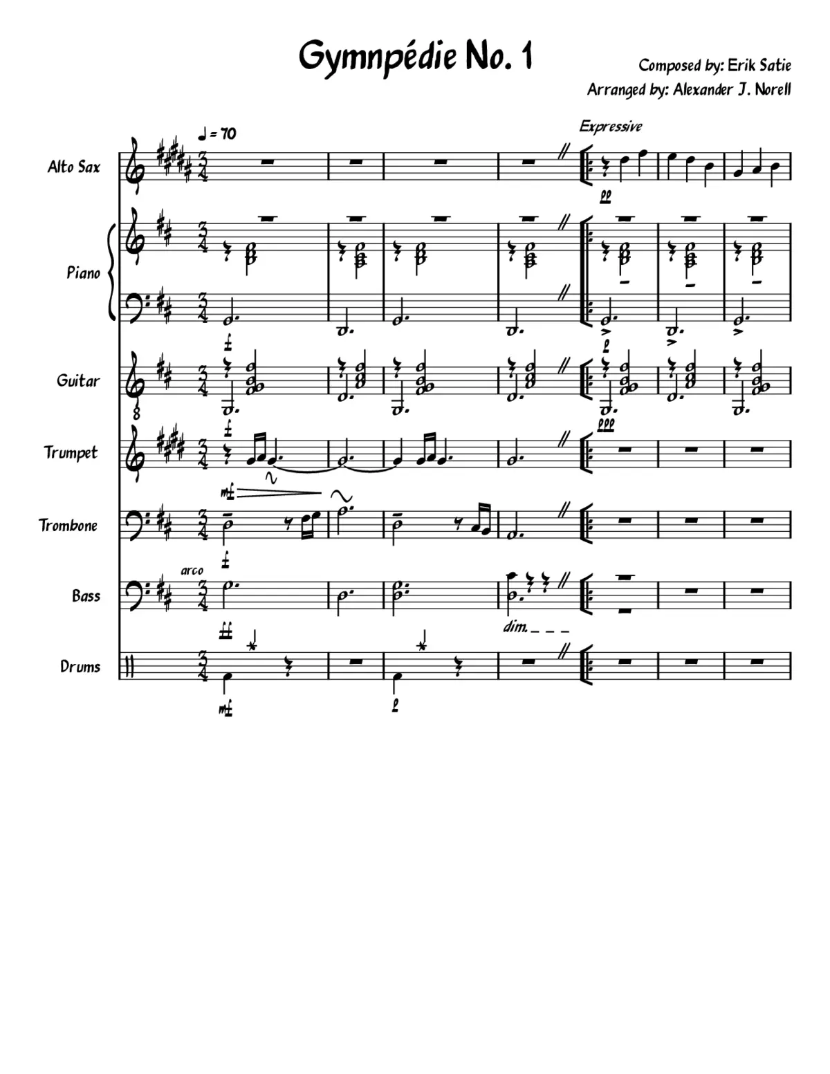 3 Gymnopédies - Page 1