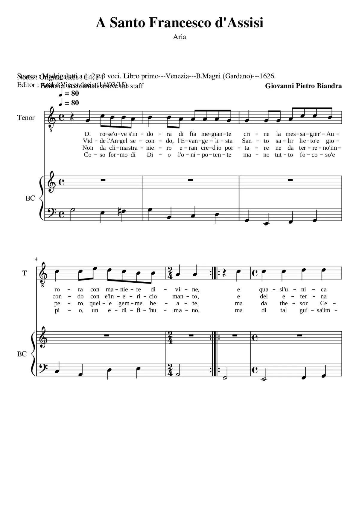 Di rose' ove s'indora - Page 1